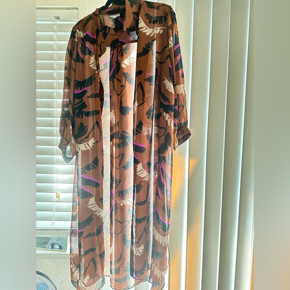 City chic long brown DUSTER! Fall vibes! Size L (size 20)